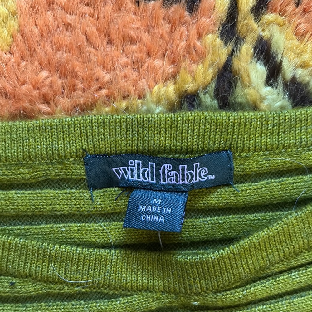Wild Fable Green Ribbed Crop Top - Picture 2 of 5